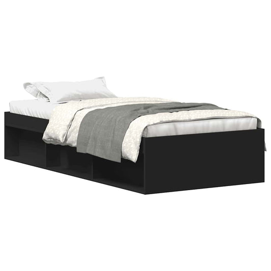 vidaXL Bed Frame without Mattress Black 90x190 cm Single