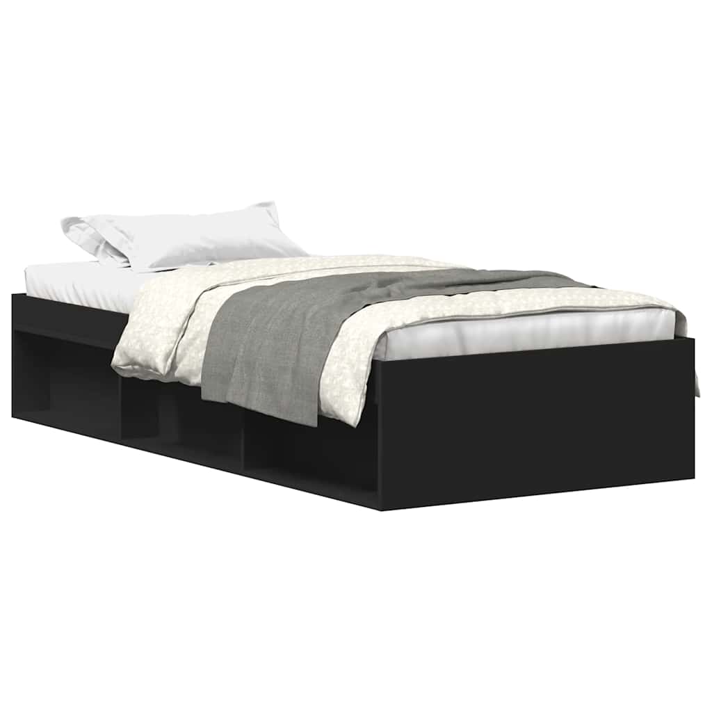 vidaXL Bed Frame without Mattress Black 90x190 cm Single