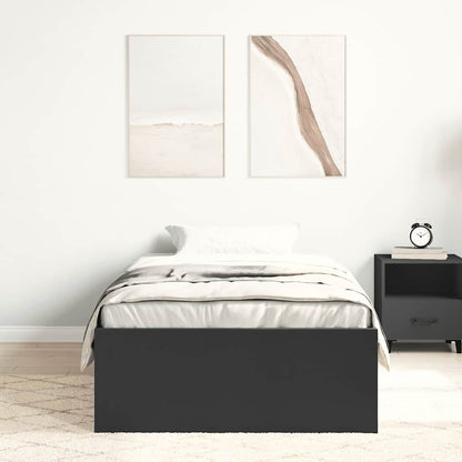 vidaXL Bed Frame without Mattress Black 90x190 cm Single