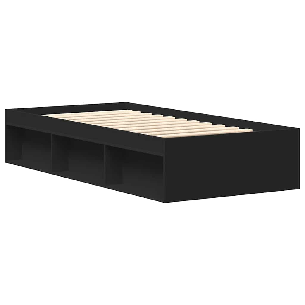 vidaXL Bed Frame without Mattress Black 90x190 cm Single