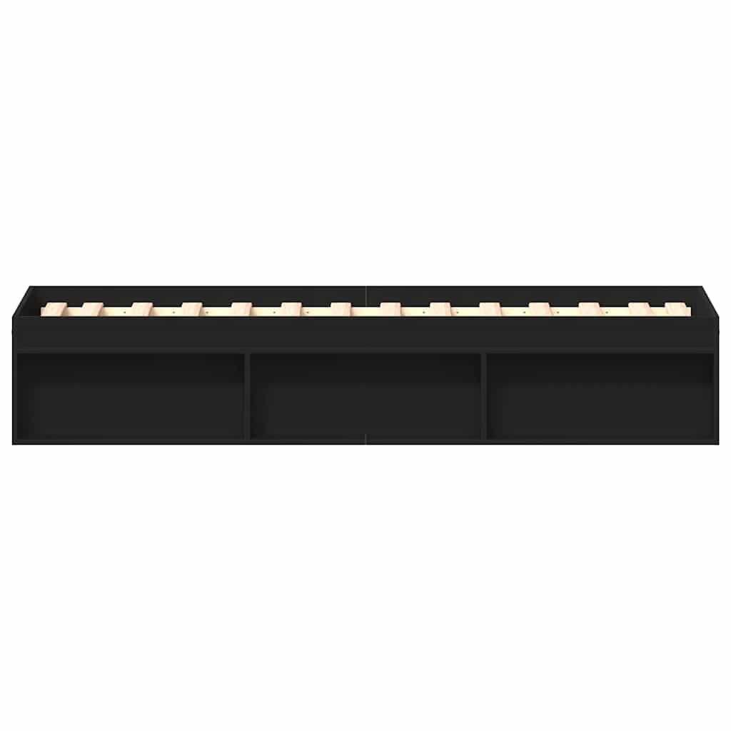 vidaXL Bed Frame without Mattress Black 90x190 cm Single