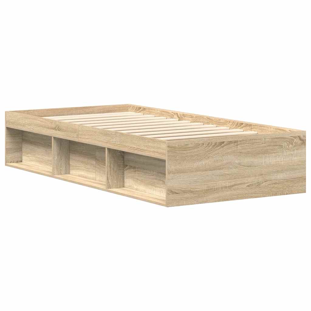 vidaXL Bed Frame without Mattress Sonoma Oak 90x190 cm Single