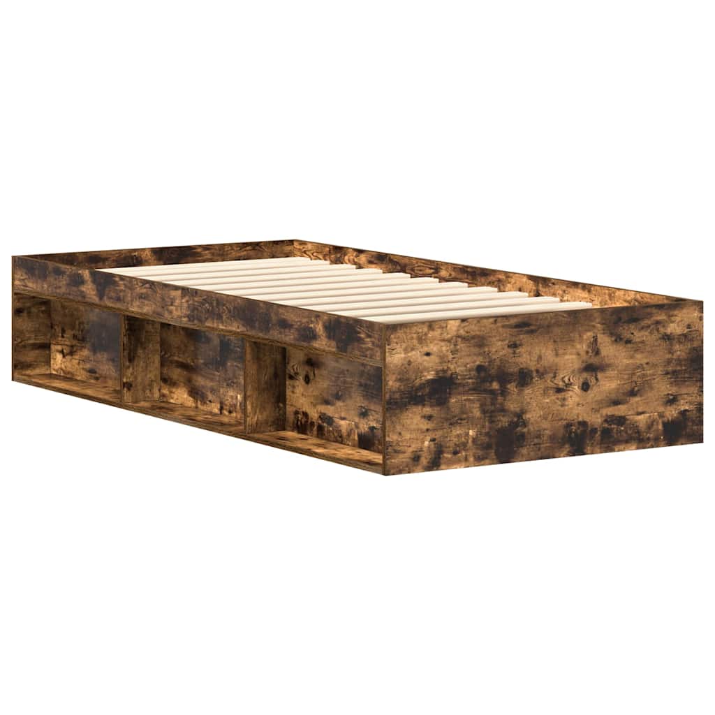 vidaXL Bed Frame without Mattress Smoked Oak 90x190 cm Single