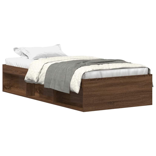 vidaXL Bed Frame without Mattress Brown Oak 90x190 cm Single