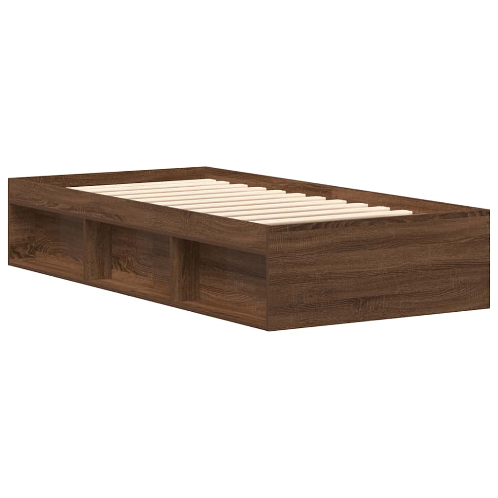 vidaXL Bed Frame without Mattress Brown Oak 90x190 cm Single