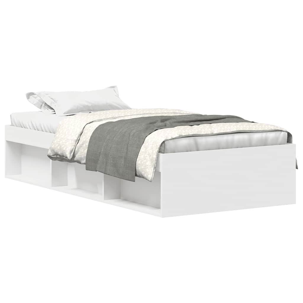 vidaXL Bed Frame without Mattress White 75x190 cm Small Single Small Single