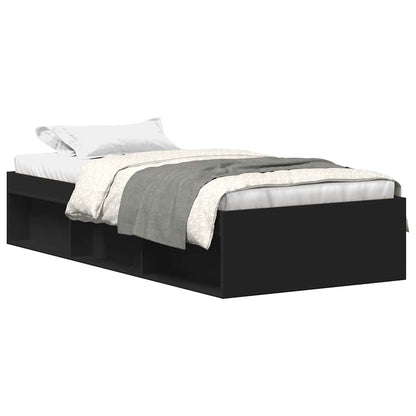 vidaXL Bed Frame without Mattress Black 75x190 cm Small Single Small Single