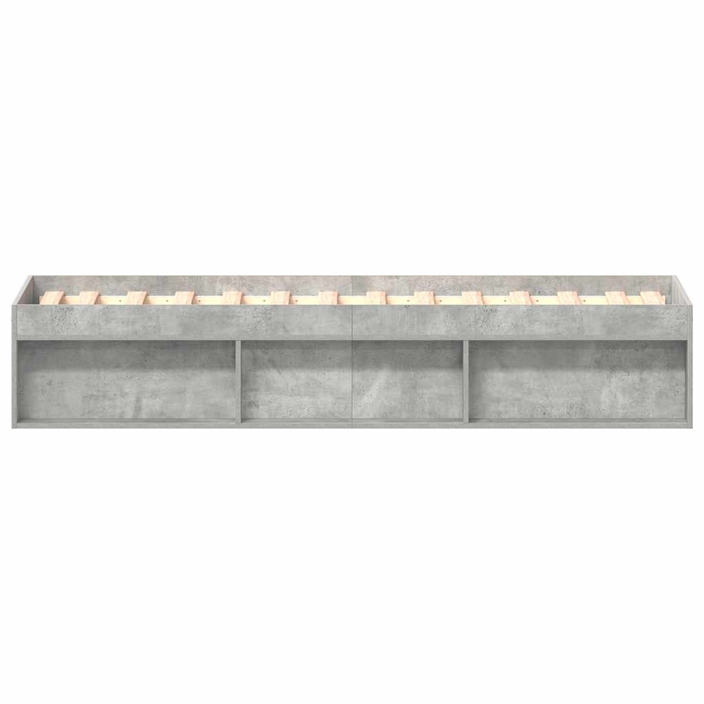 vidaXL Bed Frame without Mattress Concrete Grey 75x190 cm Small Single Small Single