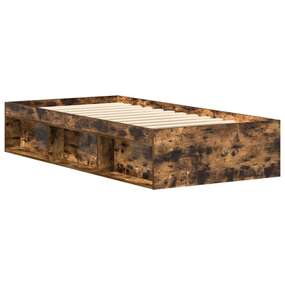 vidaXL Bed Frame without Mattress Smoked Oak 75x190 cm Small Single Small Single