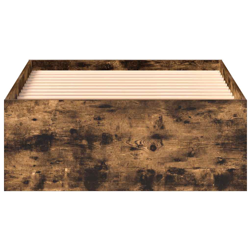 vidaXL Bed Frame without Mattress Smoked Oak 75x190 cm Small Single Small Single