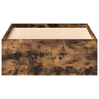vidaXL Bed Frame without Mattress Smoked Oak 75x190 cm Small Single Small Single