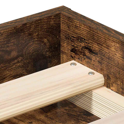 vidaXL Bed Frame without Mattress Smoked Oak 75x190 cm Small Single Small Single