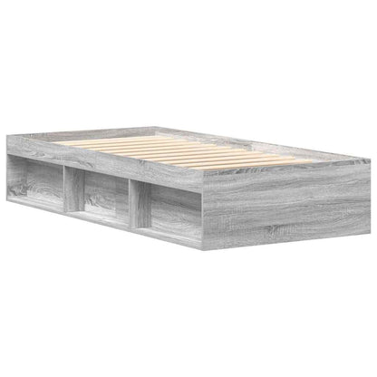 vidaXL Bed Frame without Mattress Grey Sonoma 75x190 cm Small Single Small Single
