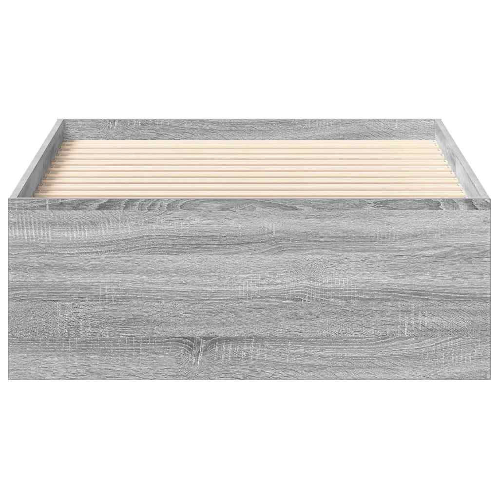 vidaXL Bed Frame without Mattress Grey Sonoma 75x190 cm Small Single Small Single