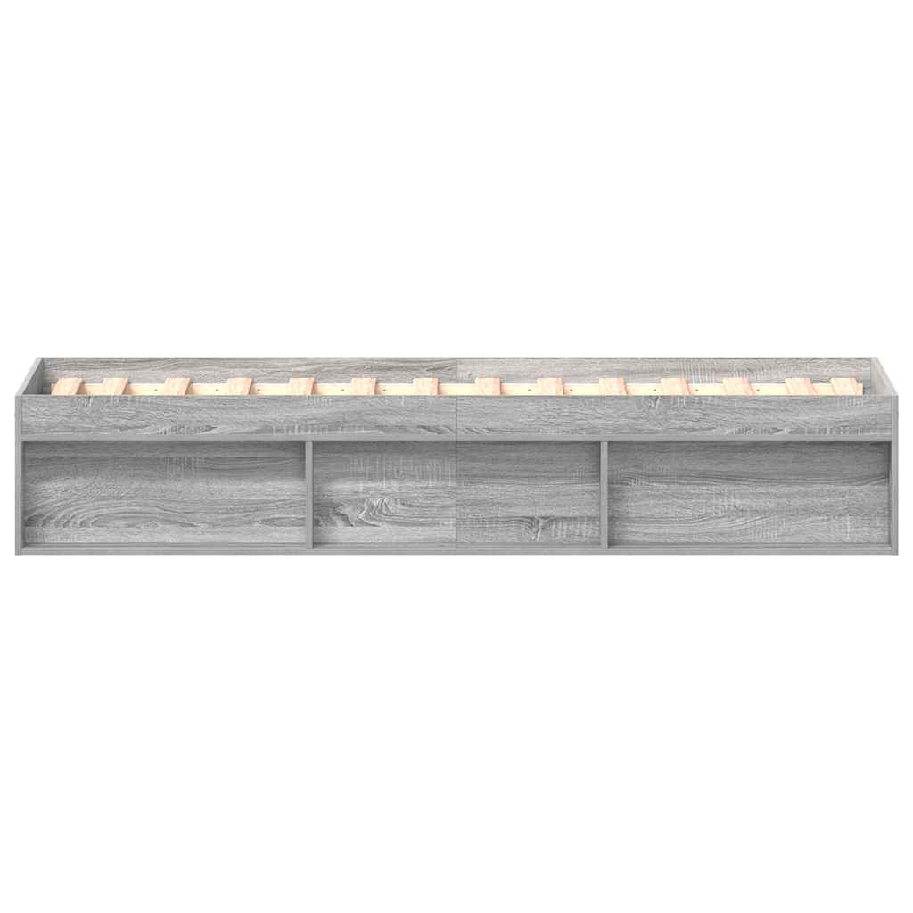 vidaXL Bed Frame without Mattress Grey Sonoma 75x190 cm Small Single Small Single