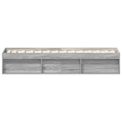vidaXL Bed Frame without Mattress Grey Sonoma 75x190 cm Small Single Small Single