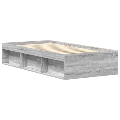 vidaXL Bed Frame without Mattress Grey Sonoma 75x190 cm Small Single Small Single