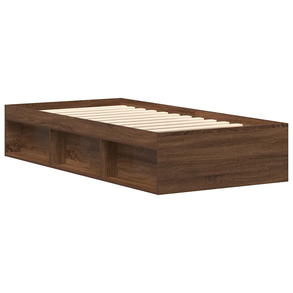 vidaXL Bed Frame without Mattress Brown Oak 75x190 cm Small Single Small Single