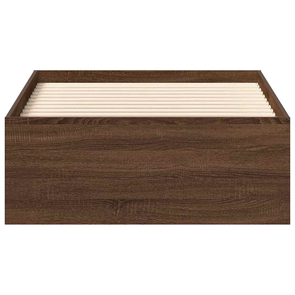 vidaXL Bed Frame without Mattress Brown Oak 75x190 cm Small Single Small Single