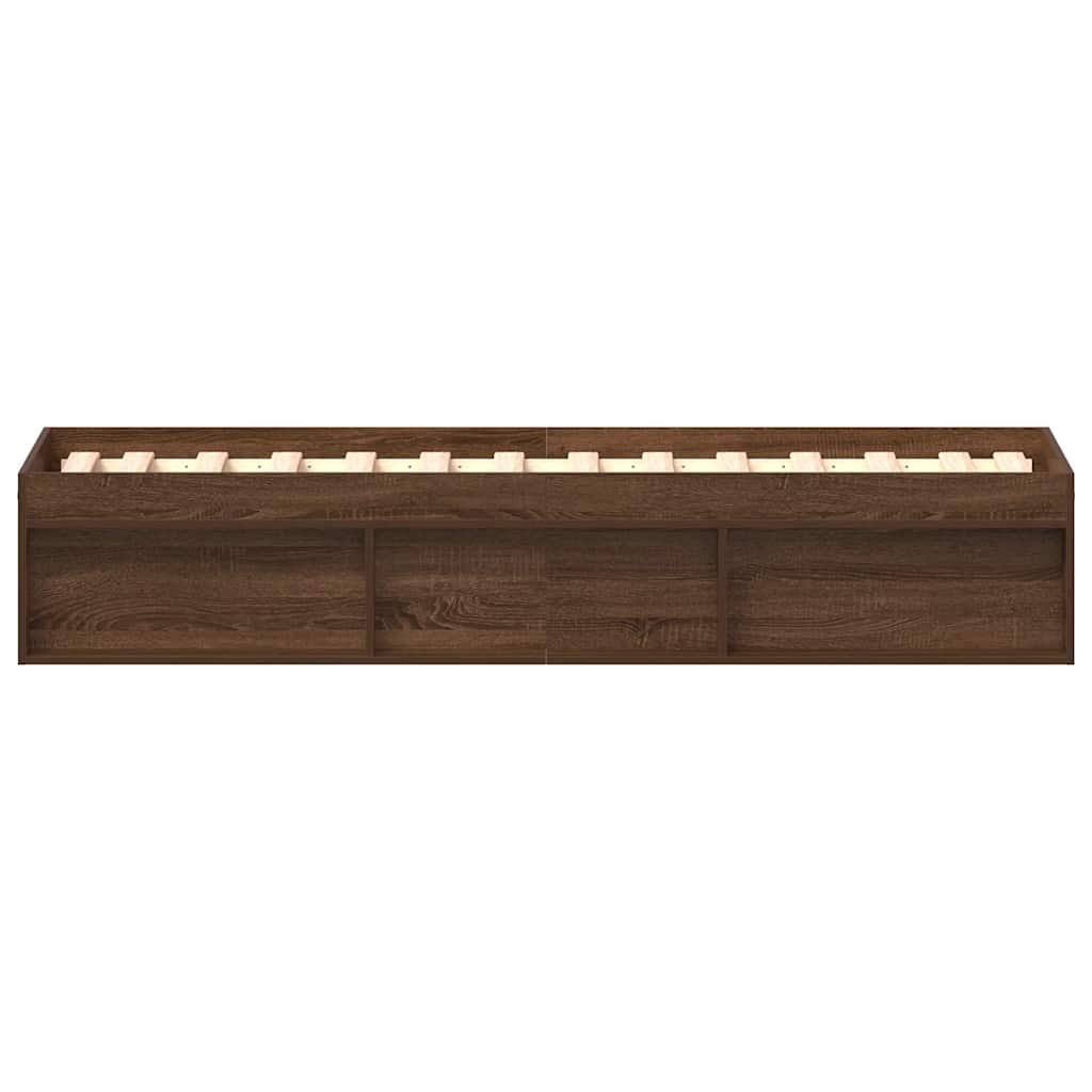 vidaXL Bed Frame without Mattress Brown Oak 75x190 cm Small Single Small Single