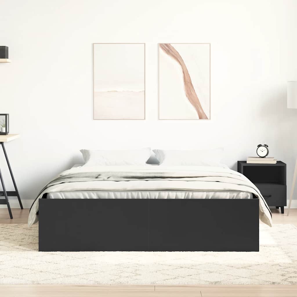 vidaXL Bed Frame without Mattress Black 120x200 cm
