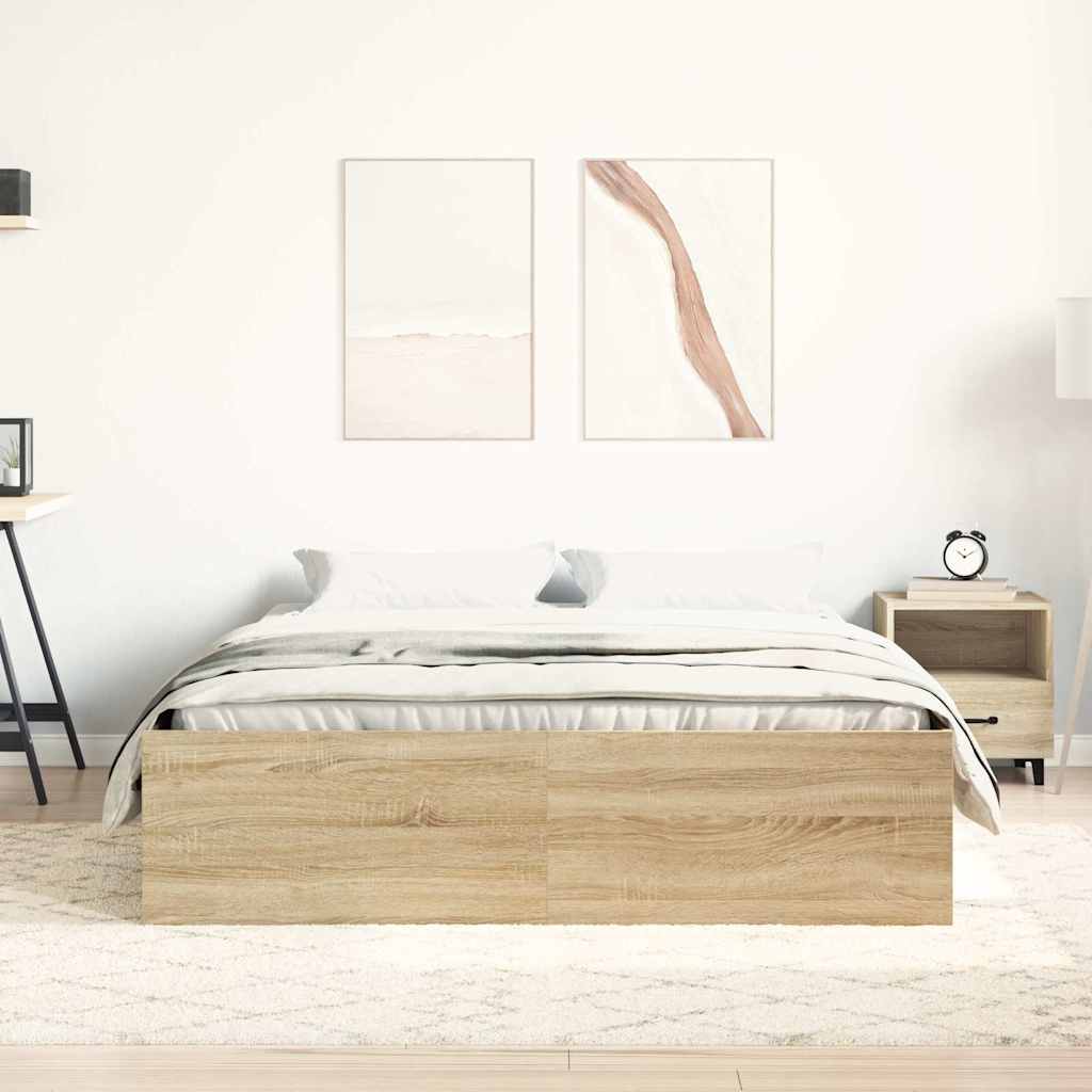 vidaXL Bed Frame without Mattress Sonoma Oak 120x200 cm