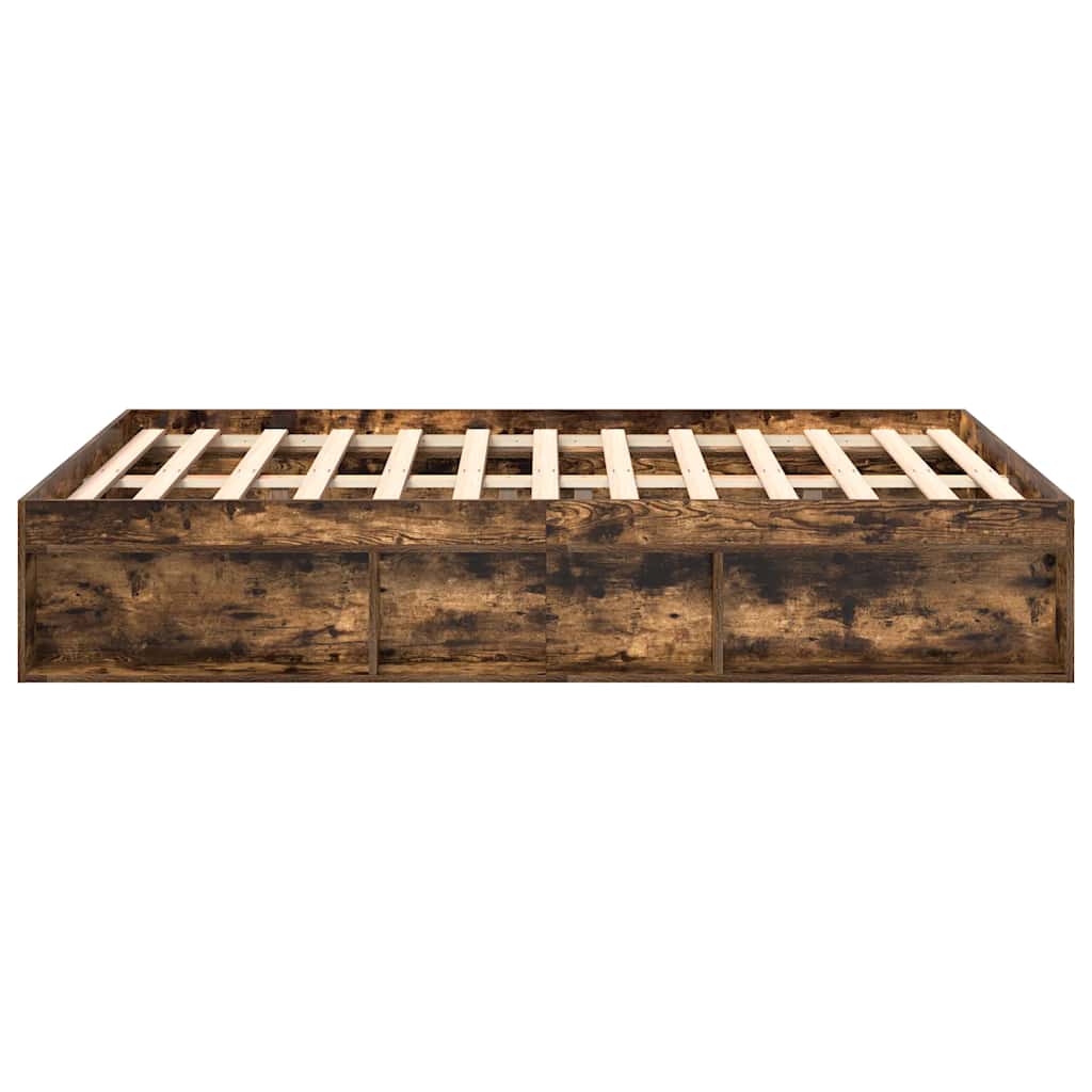 vidaXL Bed Frame without Mattress Smoked Oak 120x200 cm