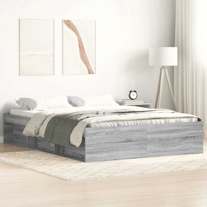 vidaXL Bed Frame without Mattress Grey Sonoma 120x200 cm