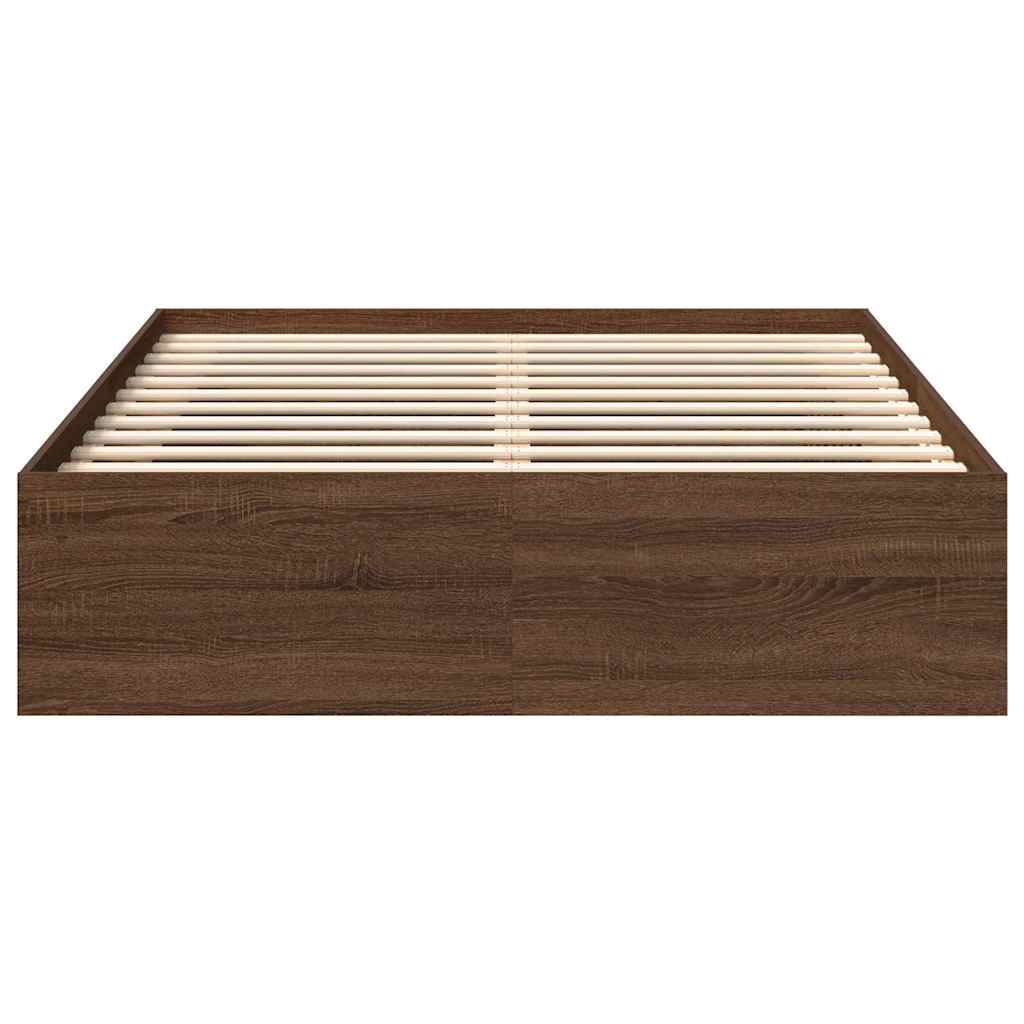 vidaXL Bed Frame without Mattress Brown Oak 120x200 cm