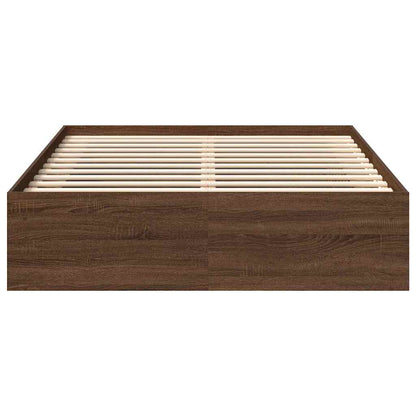 vidaXL Bed Frame without Mattress Brown Oak 120x200 cm