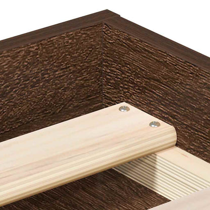 vidaXL Bed Frame without Mattress Brown Oak 120x200 cm