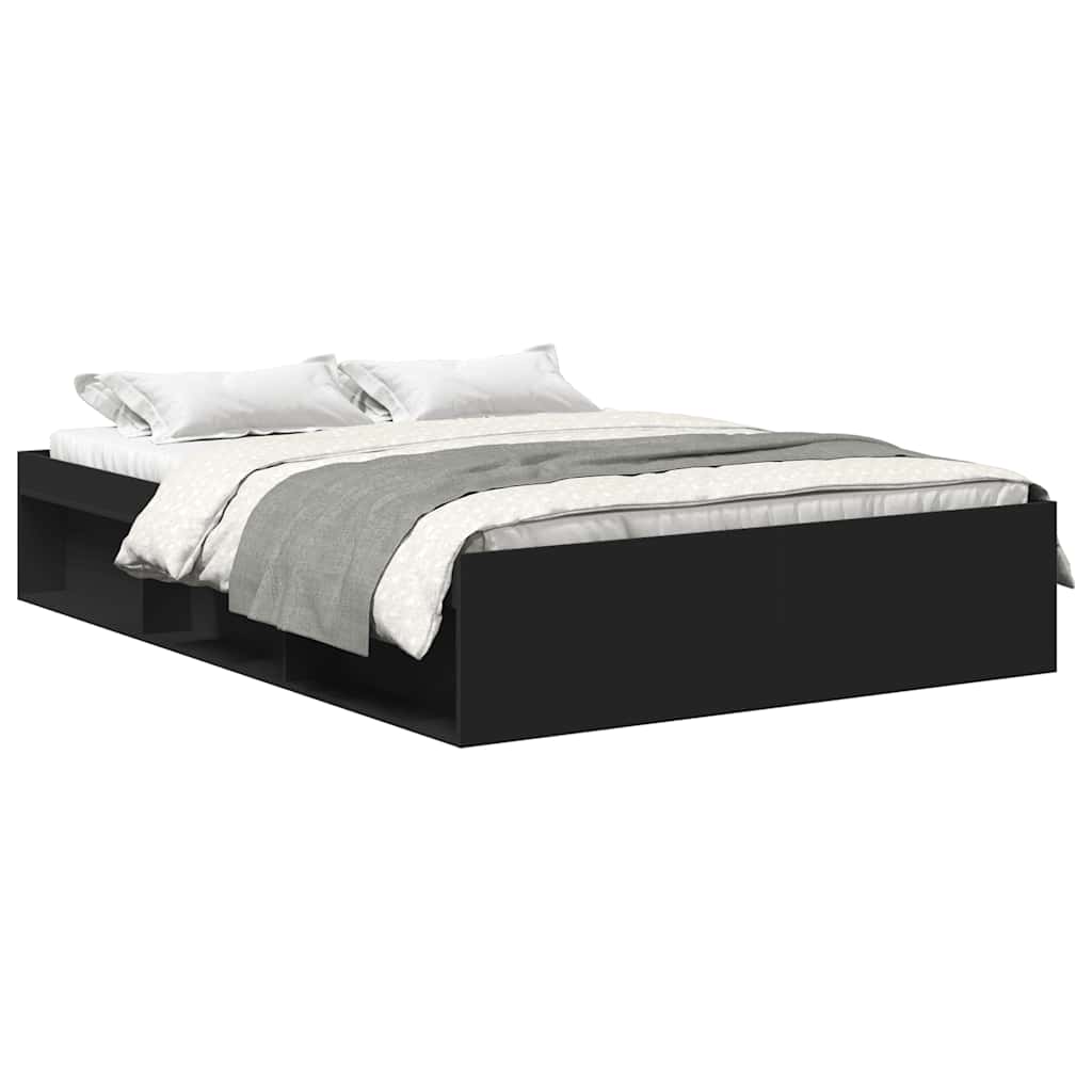 vidaXL Bed Frame without Mattress Black 140x200 cm