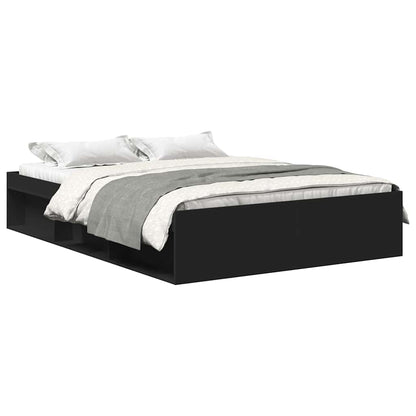 vidaXL Bed Frame without Mattress Black 140x200 cm