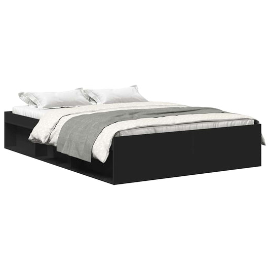 vidaXL Bed Frame without Mattress Black 140x200 cm