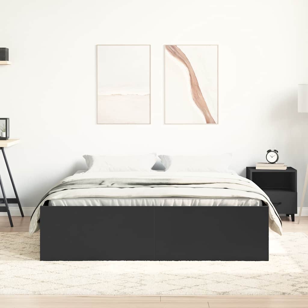 vidaXL Bed Frame without Mattress Black 140x200 cm