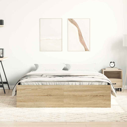 vidaXL Bed Frame without Mattress Sonoma Oak 140x200 cm