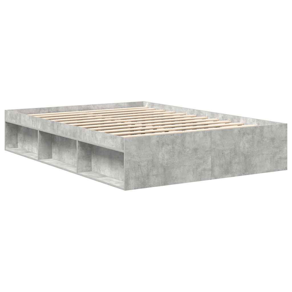 vidaXL Bed Frame without Mattress Concrete Grey 140x200 cm