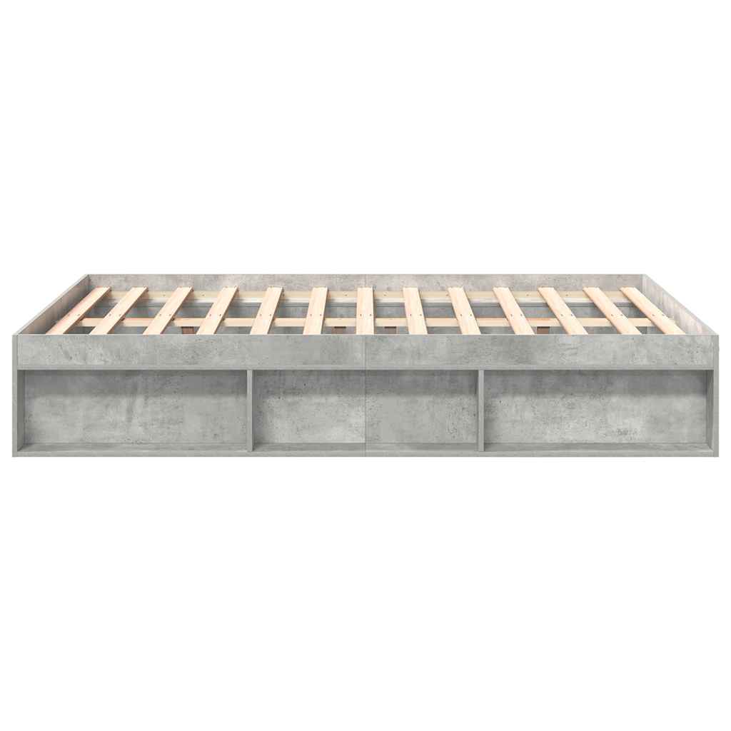 vidaXL Bed Frame without Mattress Concrete Grey 140x200 cm