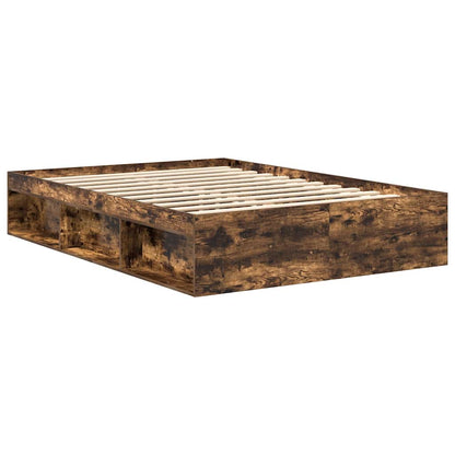 vidaXL Bed Frame without Mattress Smoked Oak 140x200 cm