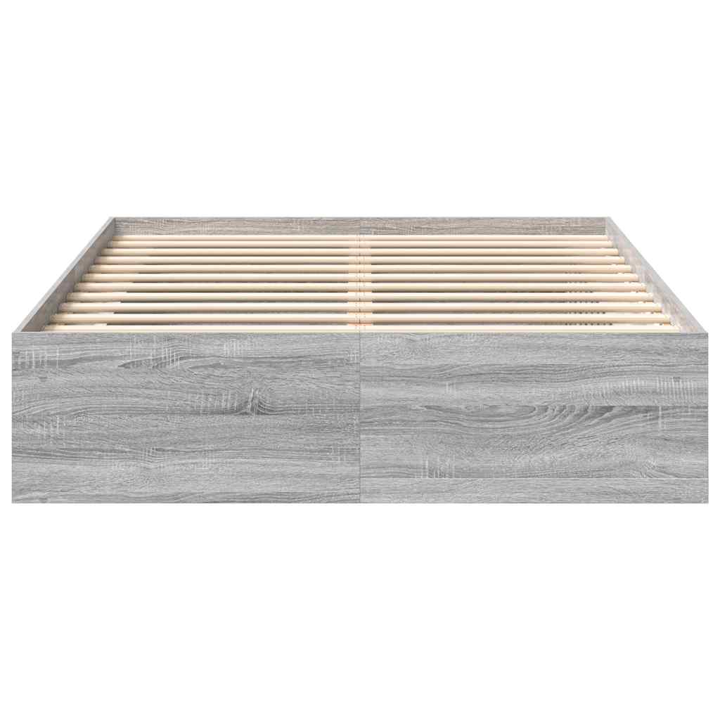 vidaXL Bed Frame without Mattress Grey Sonoma 140x200 cm