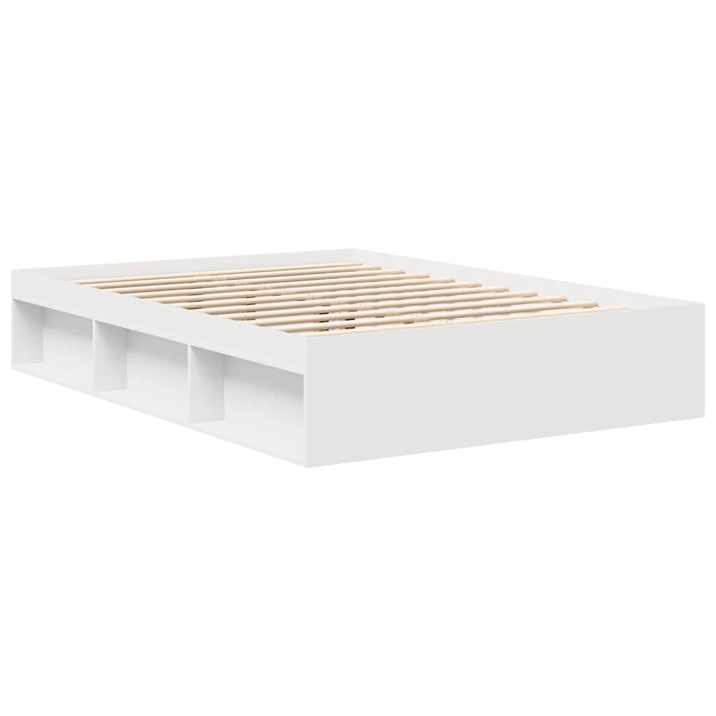 vidaXL Bed Frame without Mattress White 150x200 cm King Size King Size