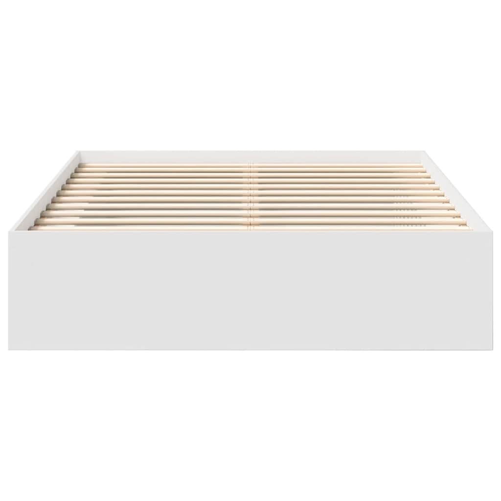 vidaXL Bed Frame without Mattress White 150x200 cm King Size King Size