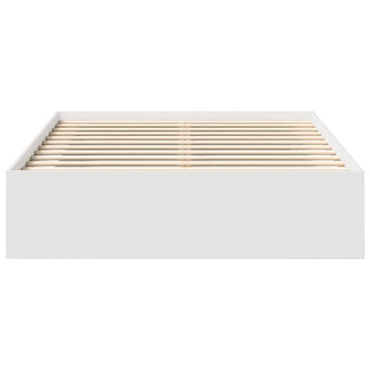 vidaXL Bed Frame without Mattress White 150x200 cm King Size King Size
