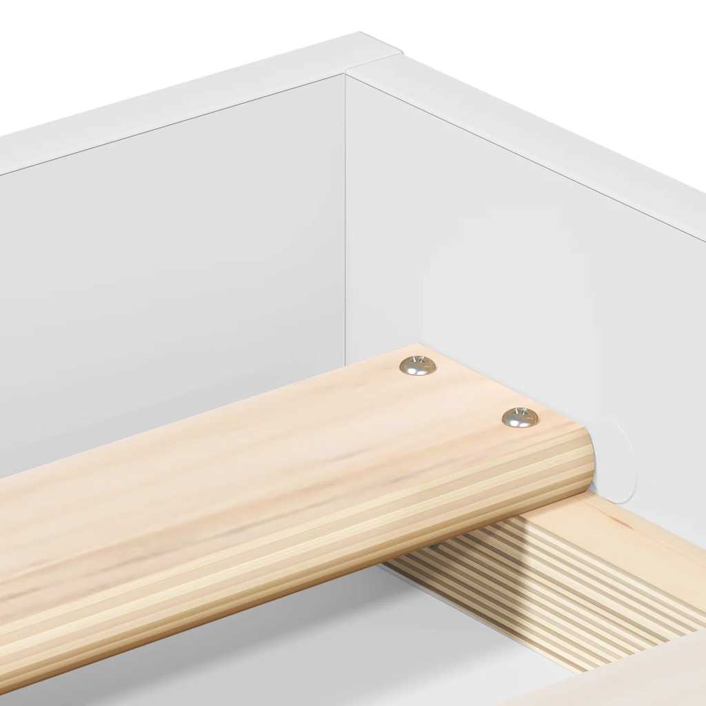 vidaXL Bed Frame without Mattress White 150x200 cm King Size King Size