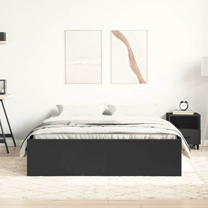 vidaXL Bed Frame without Mattress Black 150x200 cm King Size King Size