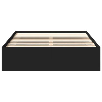 vidaXL Bed Frame without Mattress Black 150x200 cm King Size King Size