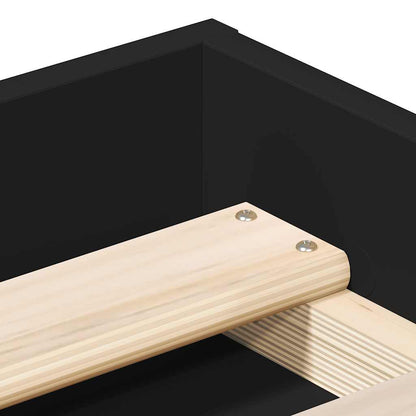 vidaXL Bed Frame without Mattress Black 150x200 cm King Size King Size