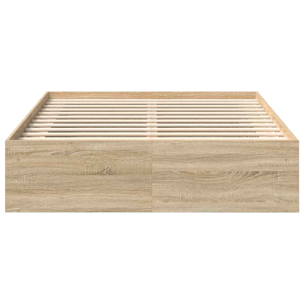 vidaXL Bed Frame without Mattress Sonoma Oak 150x200 cm King Size King Size