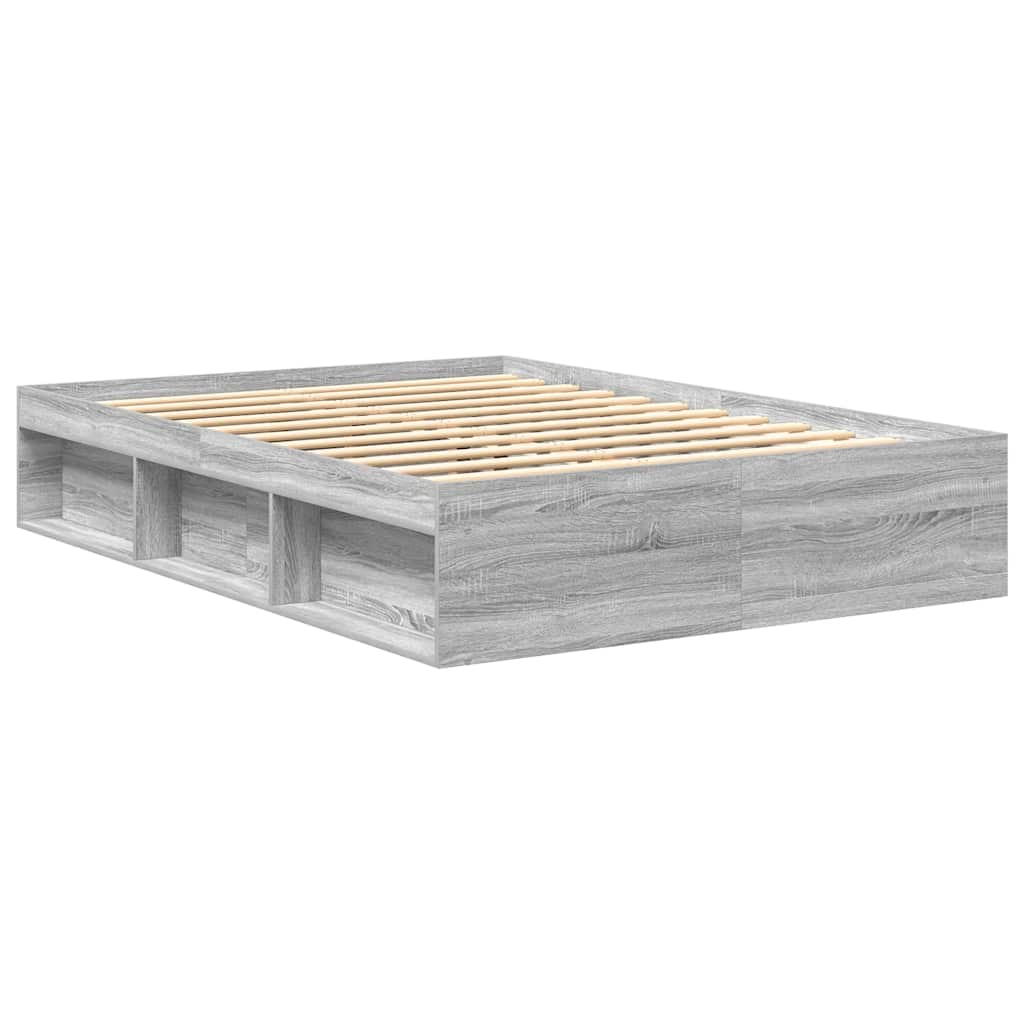 vidaXL Bed Frame without Mattress Grey Sonoma 150x200 cm King Size King Size