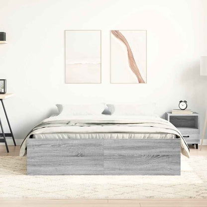 vidaXL Bed Frame without Mattress Grey Sonoma 150x200 cm King Size King Size